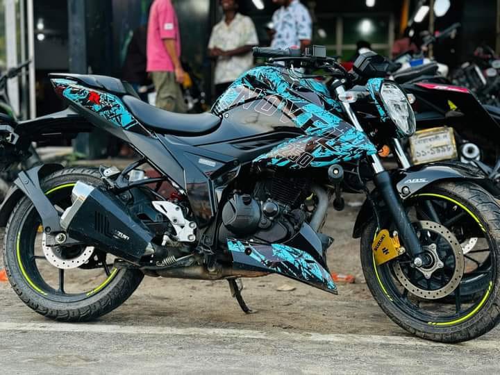 Gixxer fi sky blue decals sticker