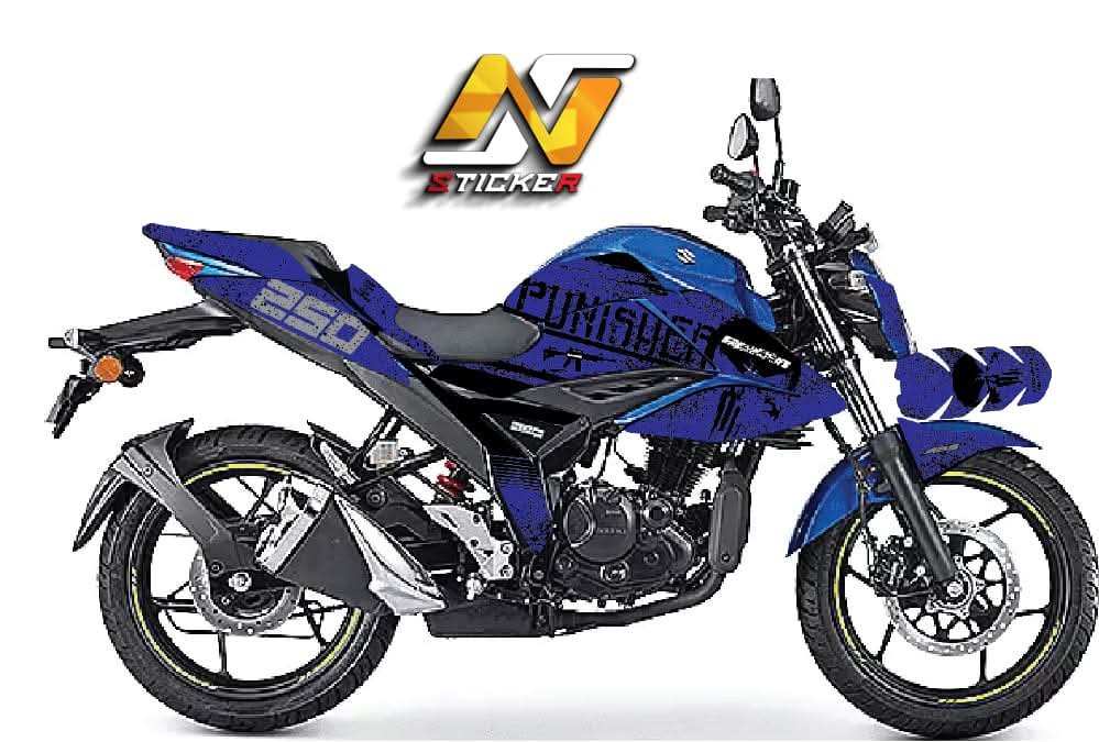 Gixxer fi gray blue colour decals sticker