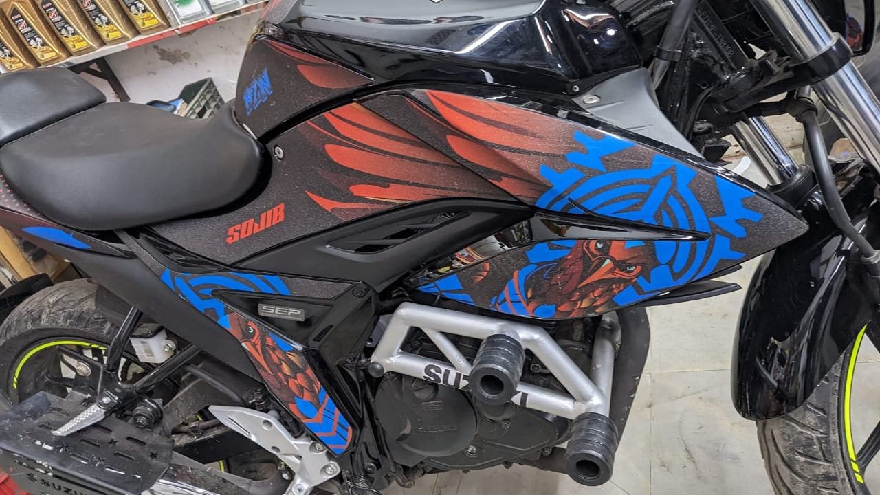 Gixxer fi pigeon edition decals sticker
