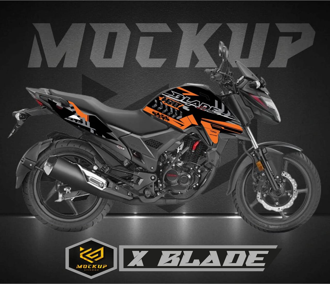Honda Xblade orange colour decals sticker