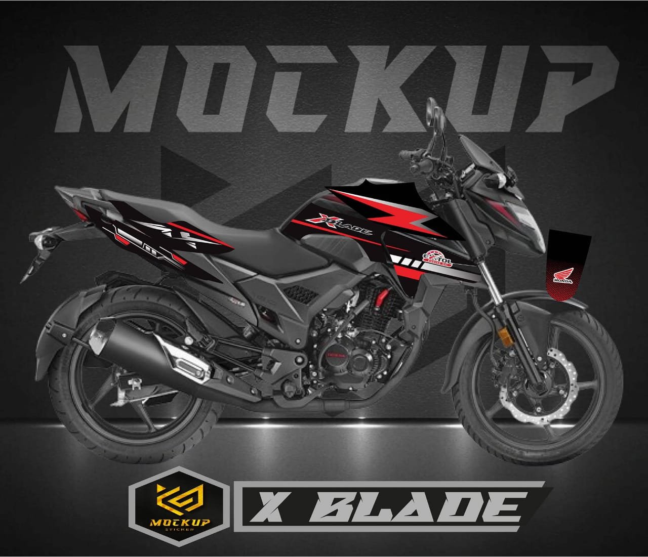 Honda Xblade red and black colour decals sticker