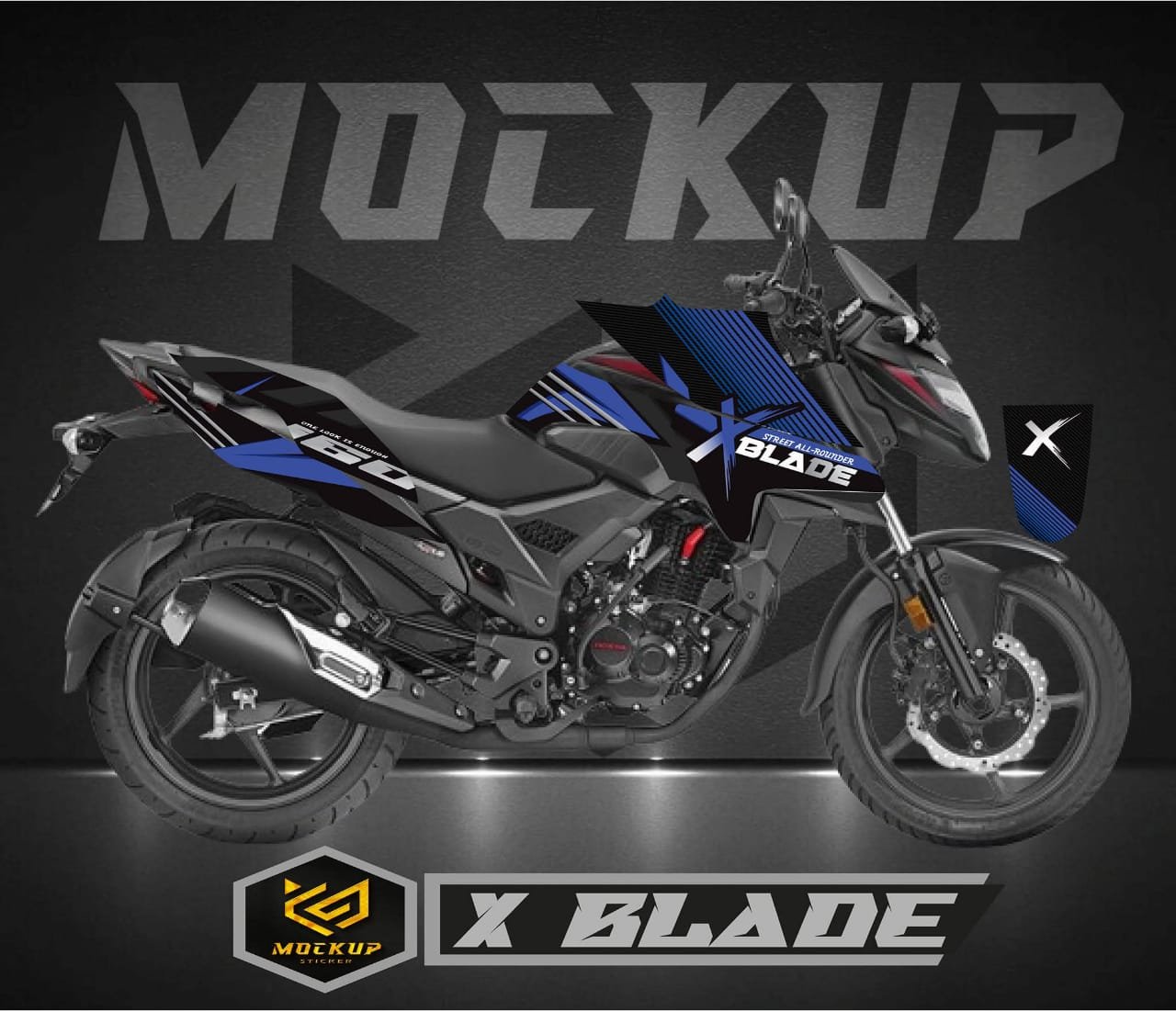 Honda Xblade dark blue colour premium decals sticker