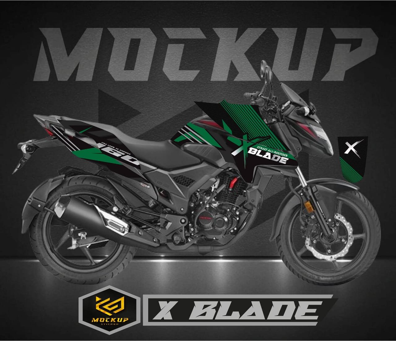 Honda Xblade green colour super edition decals sticker set