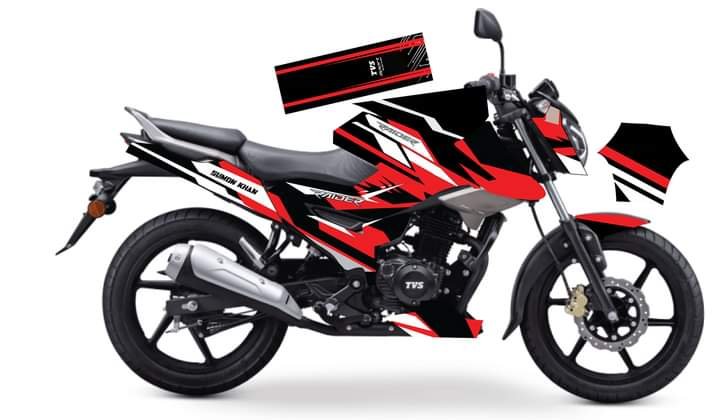 Tvs raider 125 Red colour super premium decals sticker