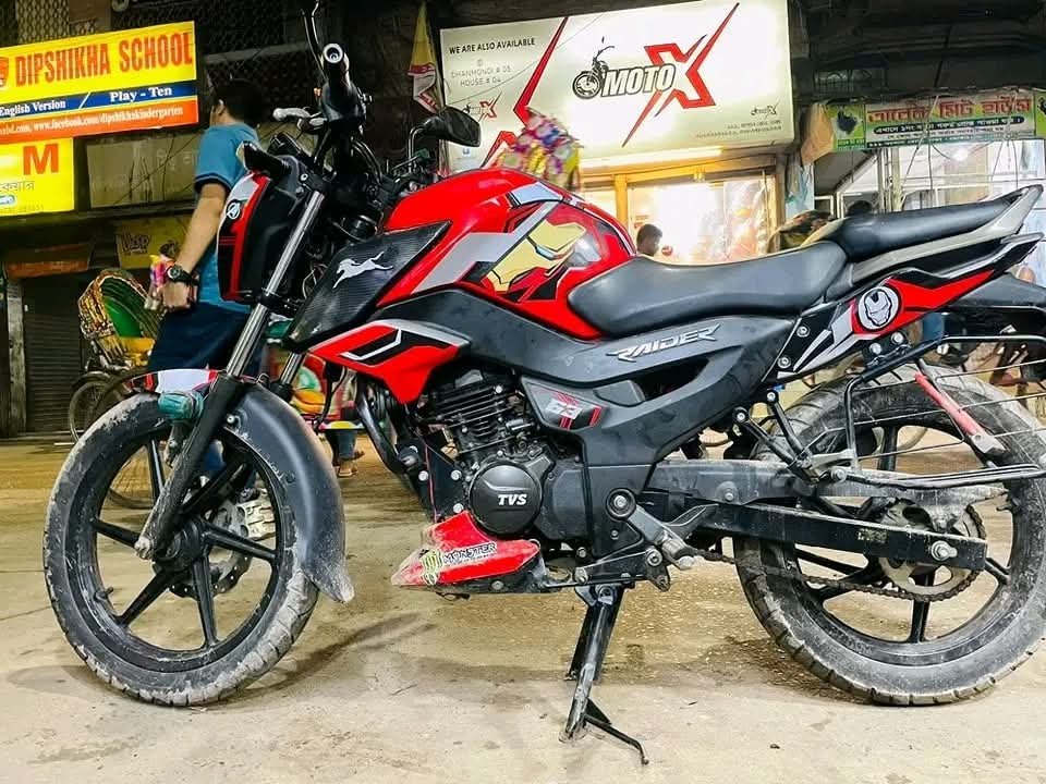 Tvs raider 125 red colour decals sticker