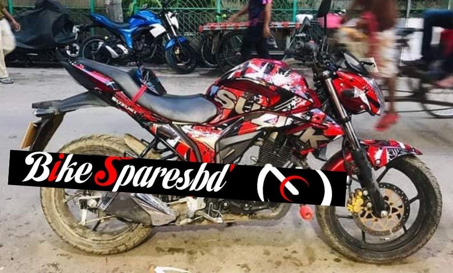 gixxer monotone red colour decals sticker set