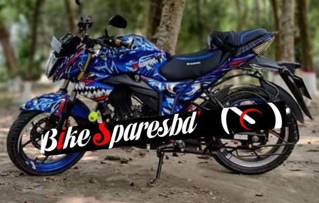 gixxer monotone blue colour premium decals sticker set