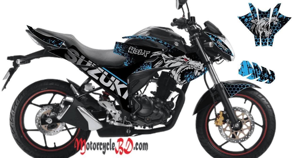 gixxer monotone white x black colour premium edition decals sticker set