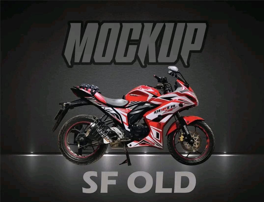 gixxer sf old model red colour premium decals sticker set