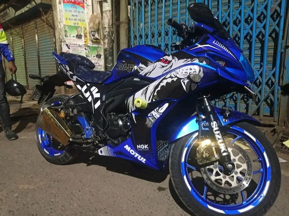 gixxer sf old model dark blue colour tiger decals sticker set