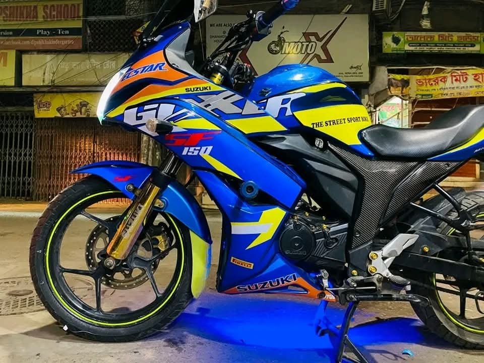 gixxer sf old model blue colour decals sticker set