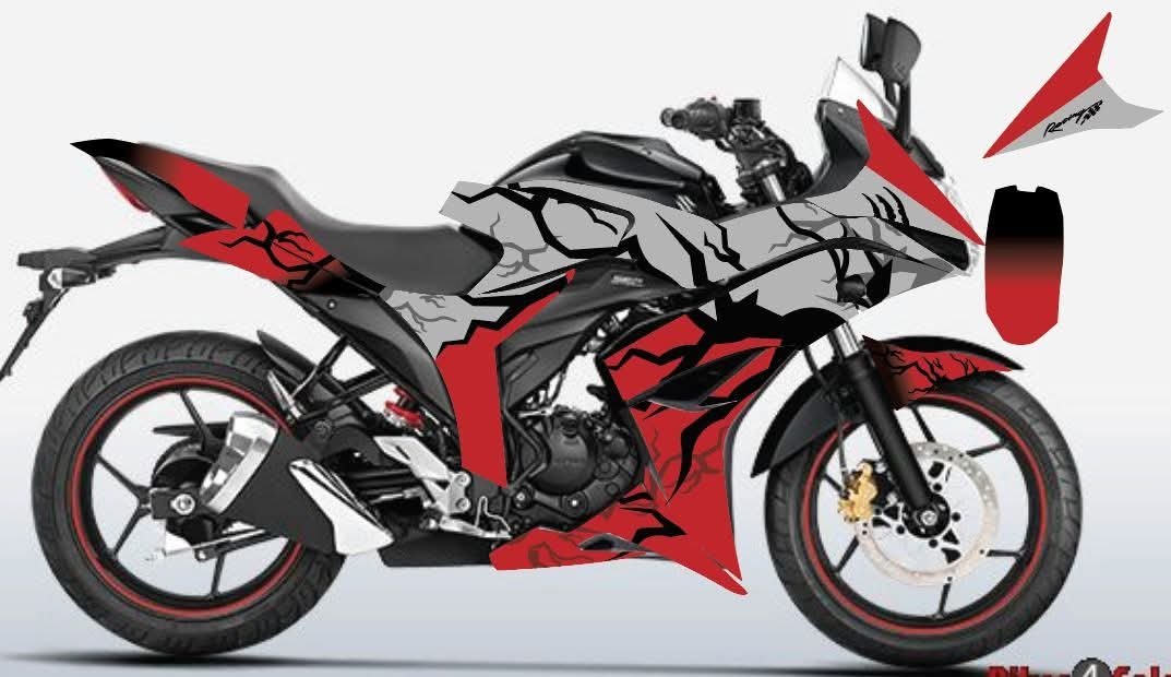 gixxer sf old model red colour decals sticker
