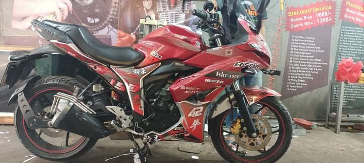 gixxer sf old model red edition exclusive  model decals sticker