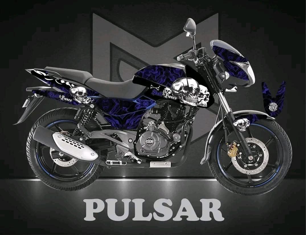 pulsar dark blue skeleton design premium decals sticker set