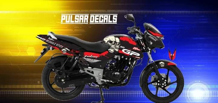 pulsar black and red colour decals sticker set