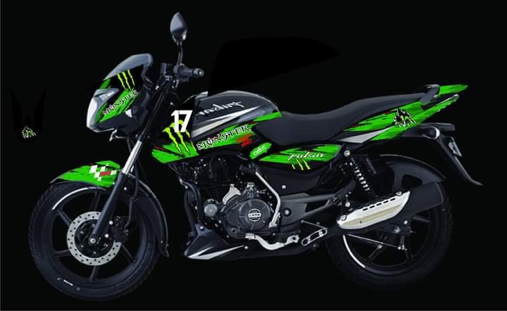 pulsar green colour super mod decals sticker set