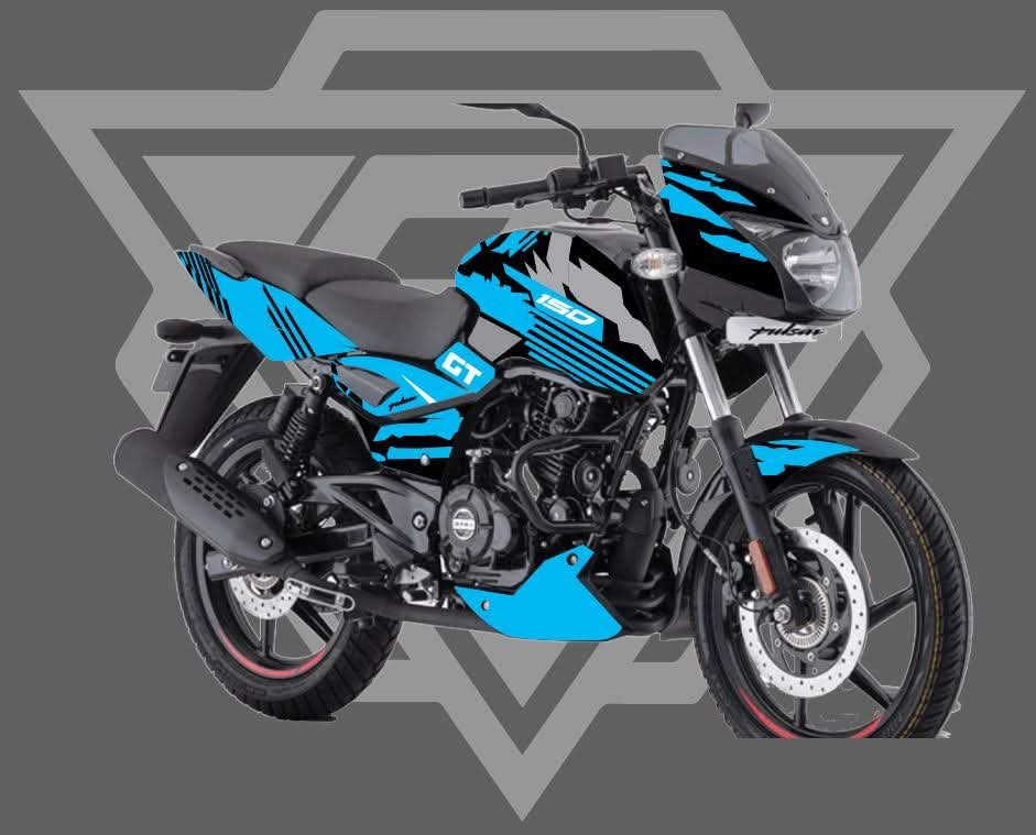 pulsar light blue colour premium quality decals sticker set