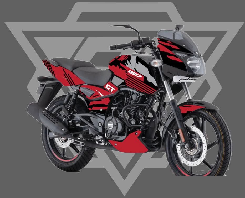 pulsar red colour premium quality decals sticker set