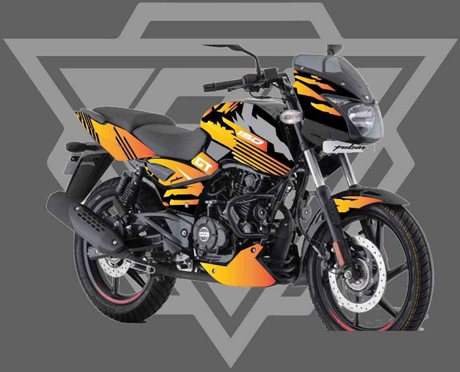 pulsar orange colour premium quality super mod decals sticker set