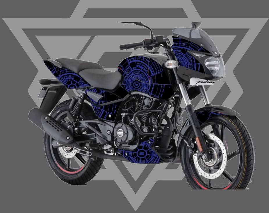 pulsar Navy blue colour premium quality decals sticker set
