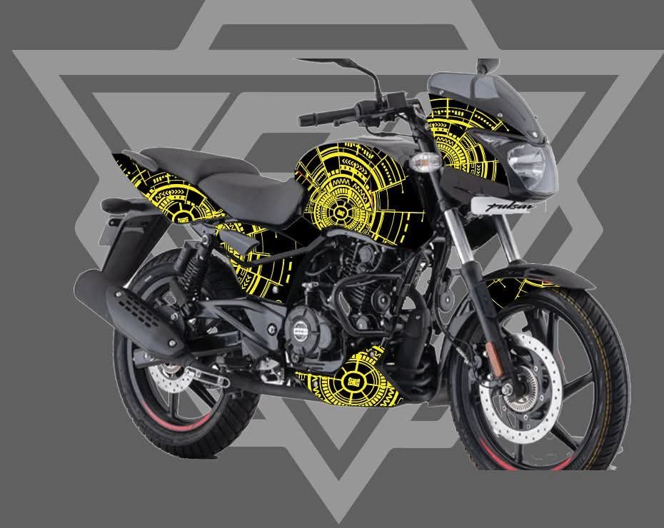 pulsar yellow colour premium quality decals sticker set