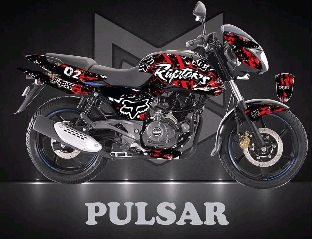pulsar chili red colour premium decals sticker set