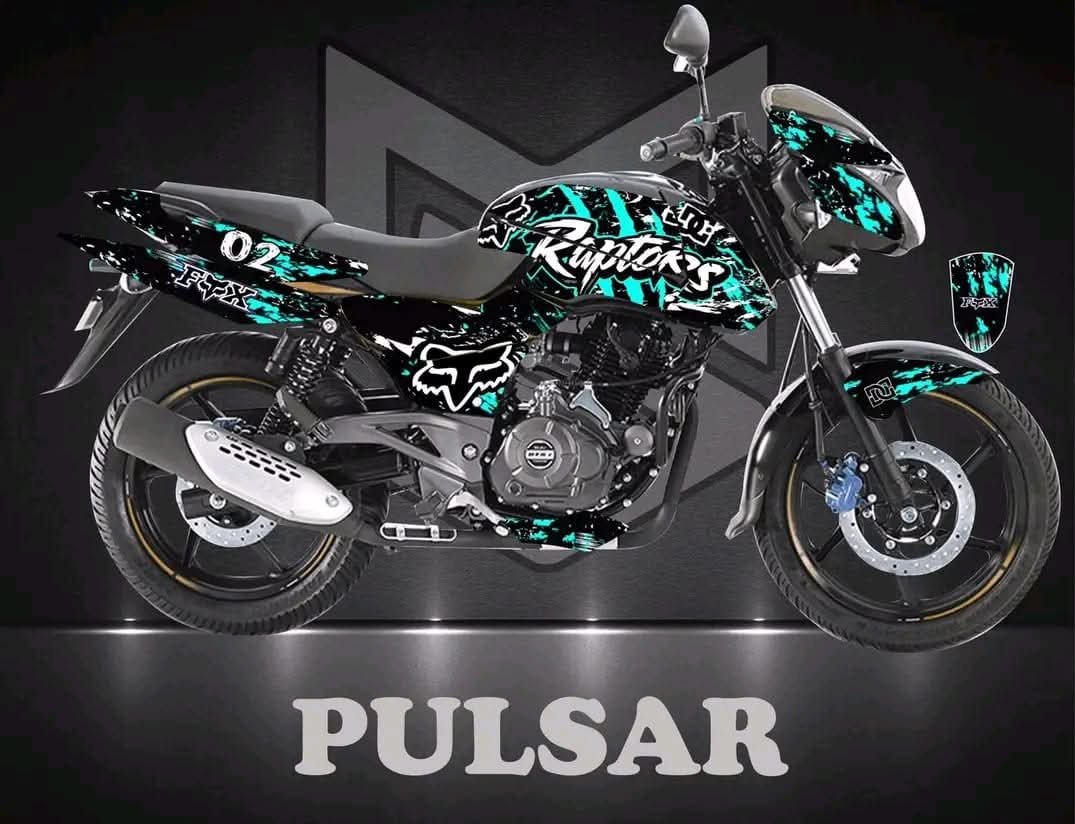 pulsar light blue colour premium decals sticker set