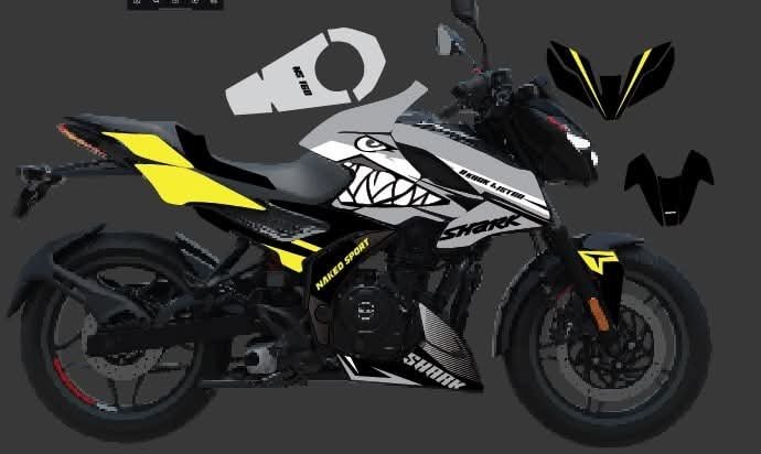 pulsar n160 silver colour premium quality decals sticker set