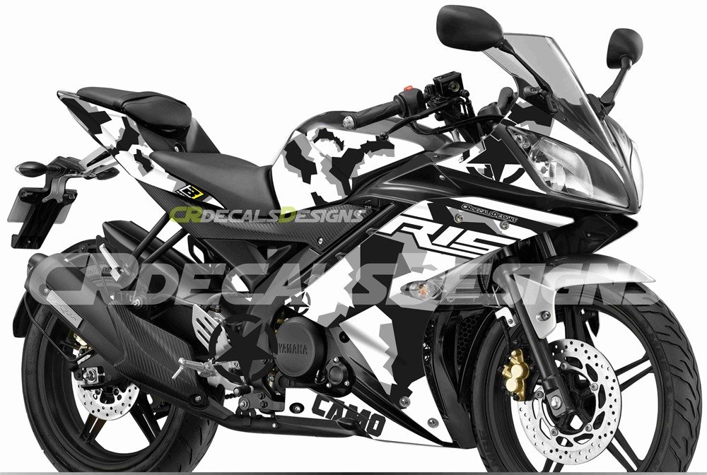 R15v2 black x white design premium quality decals sticker set