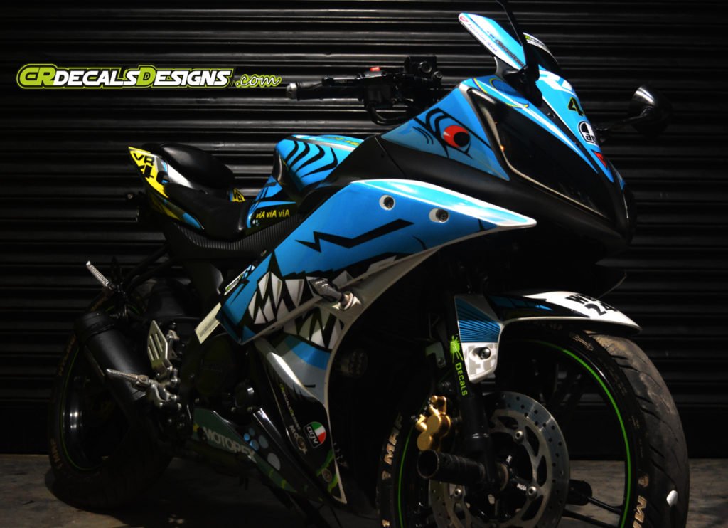 R15v2 blue shark model decals sticker set