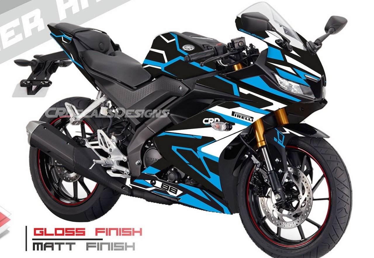 R15v3 light blue colour premium quality decals sticker set