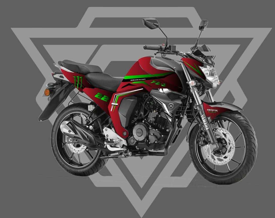 Fzv2 dark red colour premium quality decals sticker set