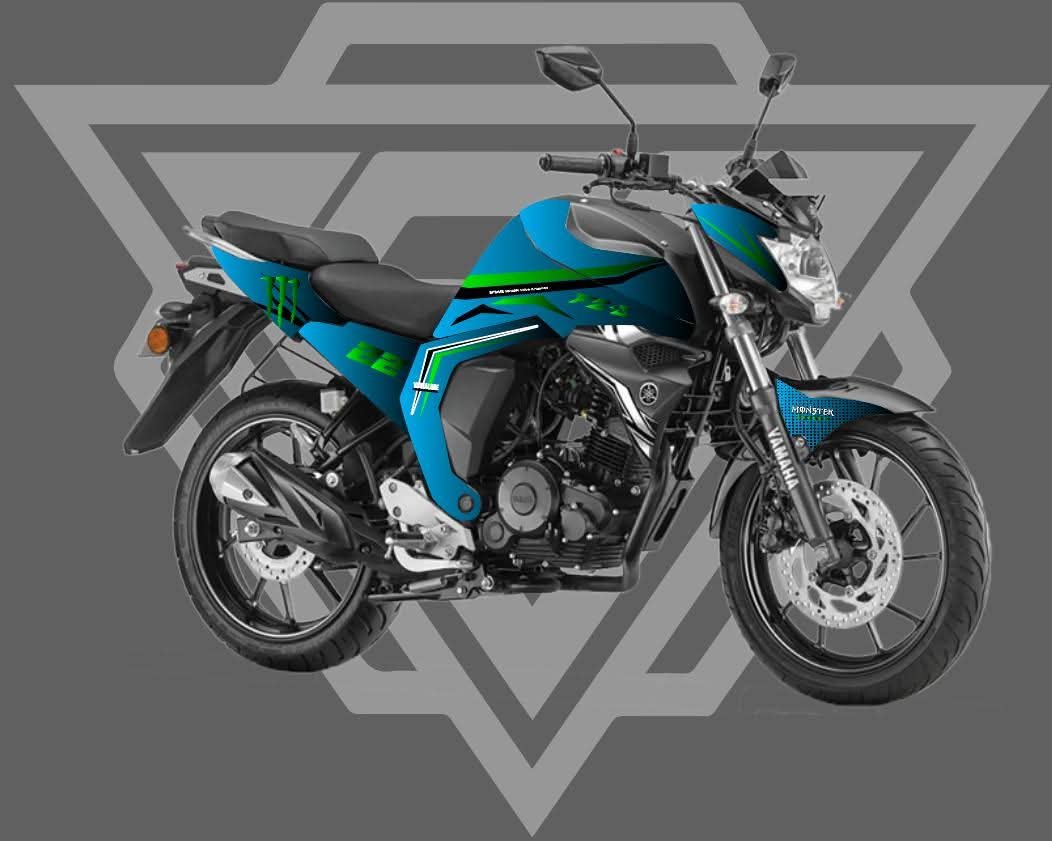 Fzv2 sky blue colour premium quality decals sticker set