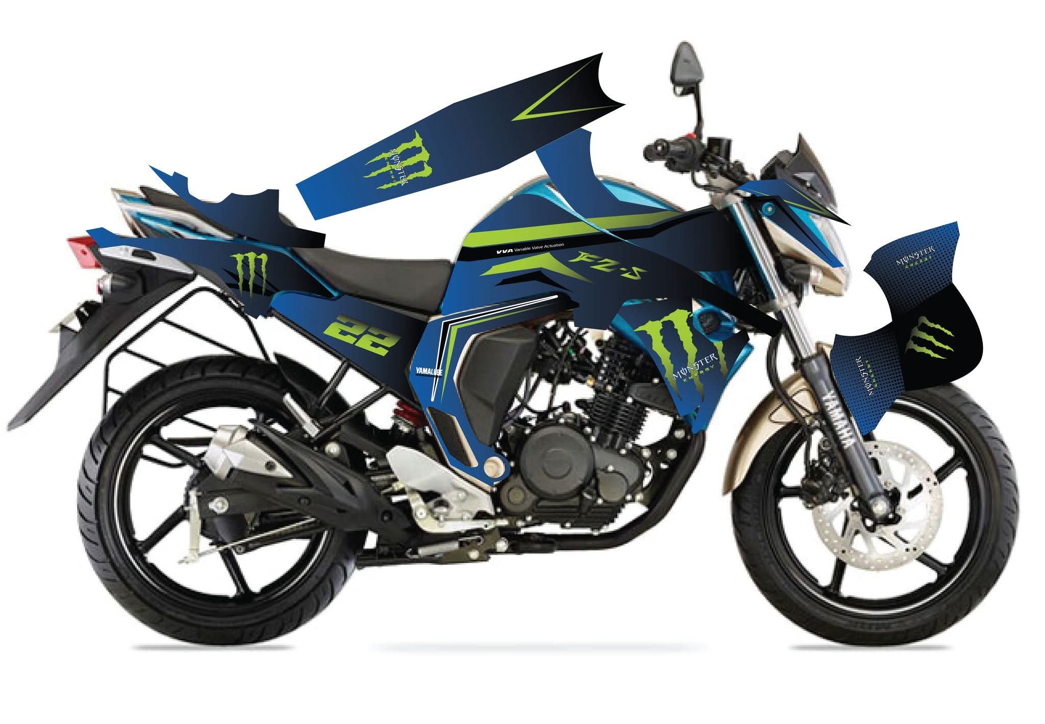 Fzv2 blue colour premium quality decals sticker set