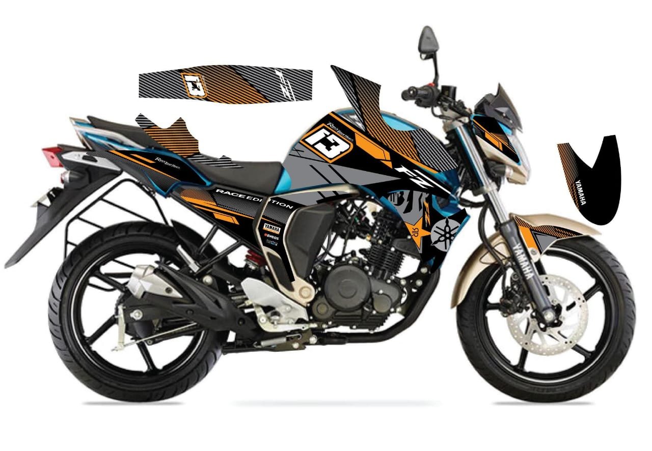 Fzv2 brown colour premium quality decals sticker set