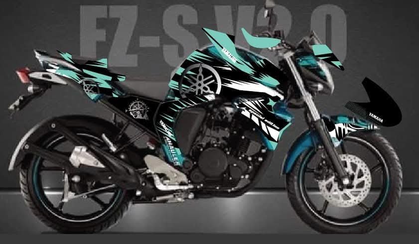 Fzv2 gray blue colour premium quality decals sticker set