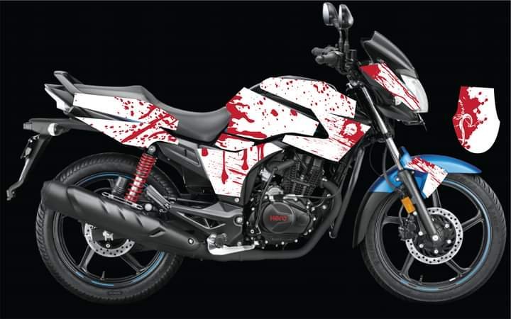 Hunk white colour premium quality decals sticker set
