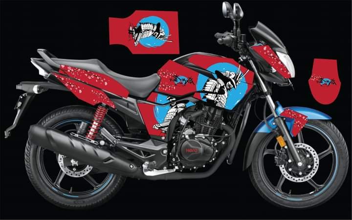 hunk red colour premium quality decals sticker set