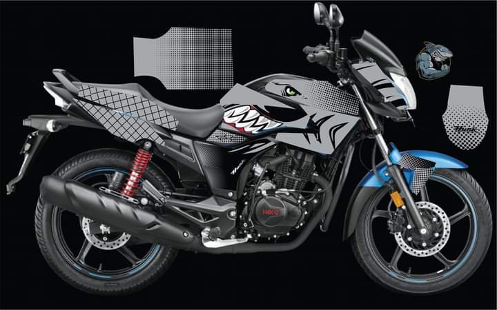 hunk silver colour shark model decals sticker