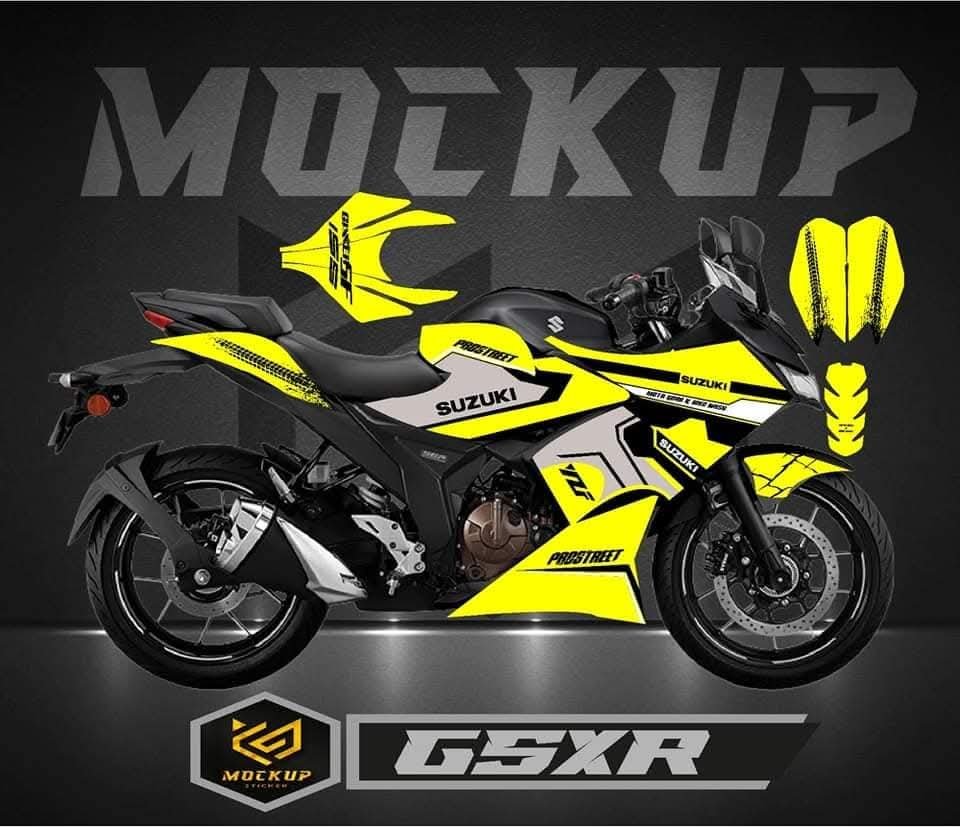 gixxer sf yellow colour premium quality decals sticker set