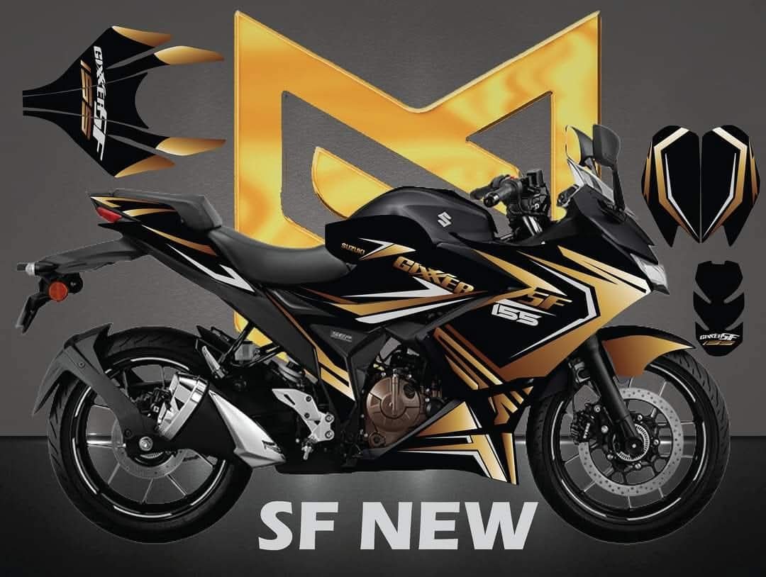 gixxer sf Brown colour premium quality decals sticker set