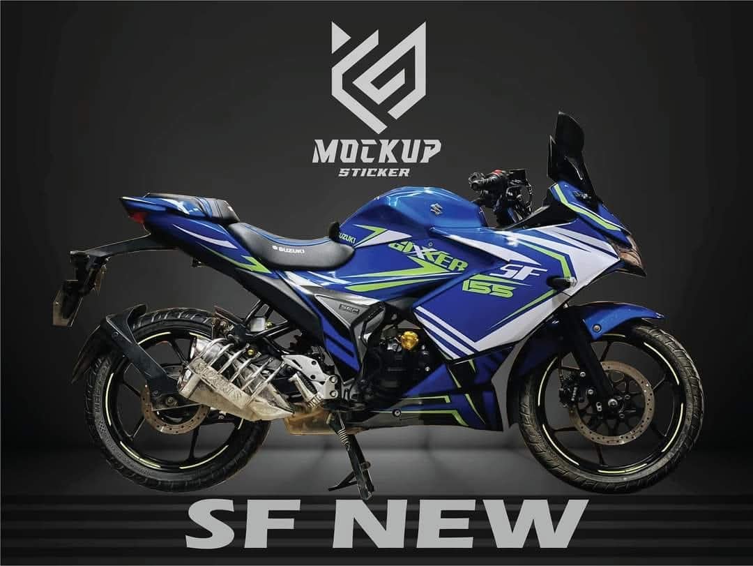 gixxer sf blue colour premium quality decals sticker set