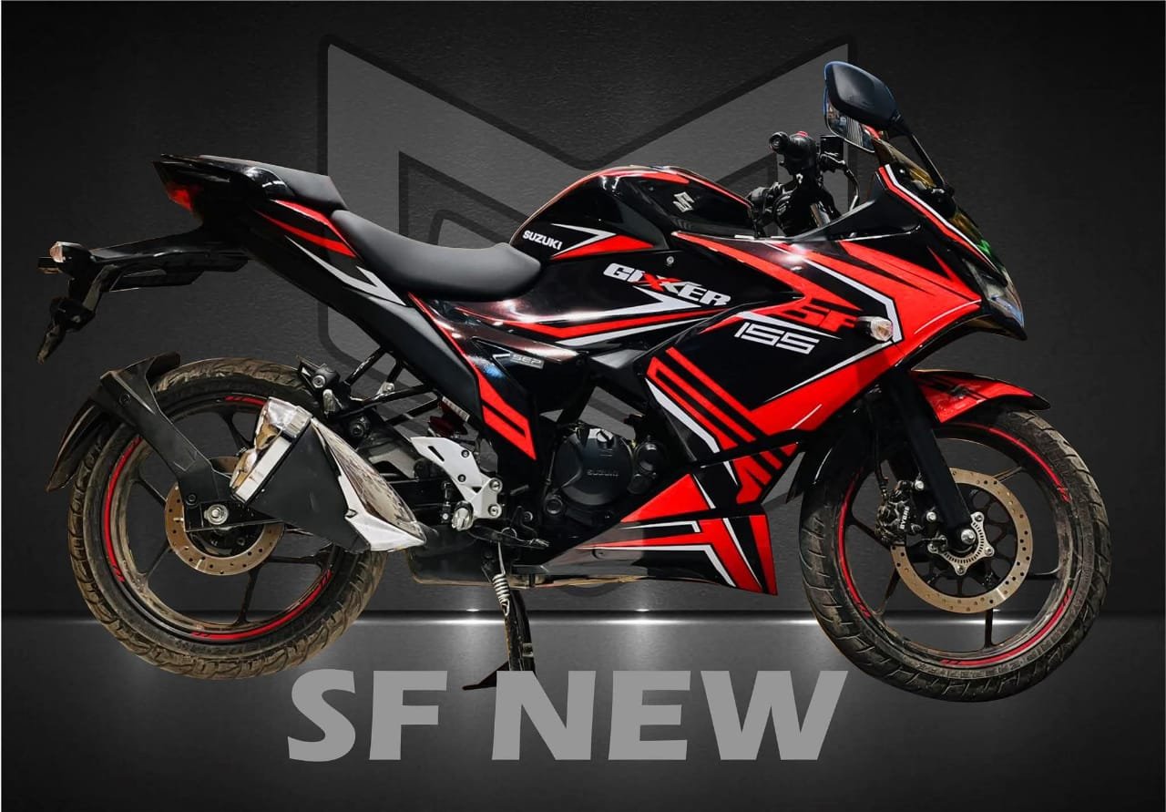 gixxer sf red colour premium quality decals sticker set