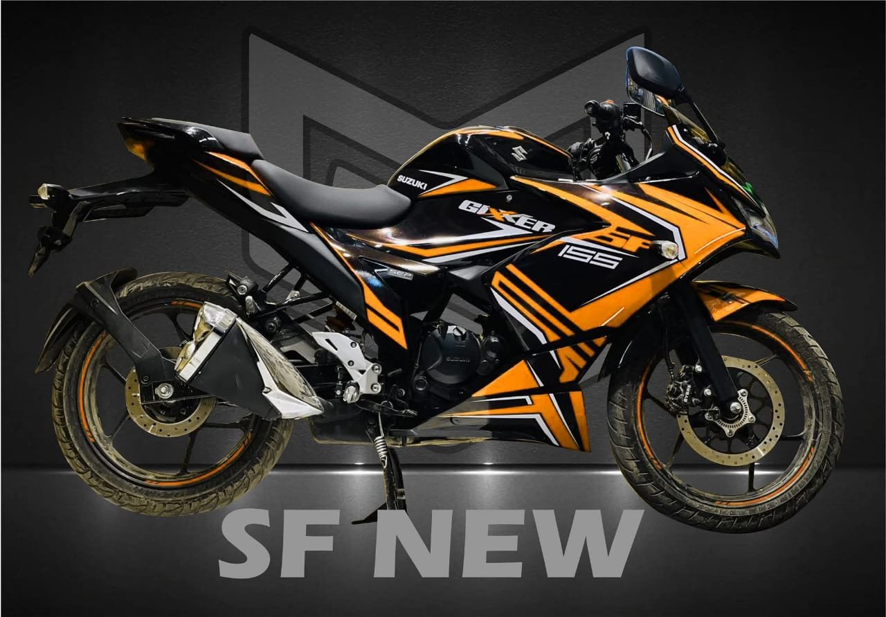 gixxer sf Orange colour super edition decals sticker set