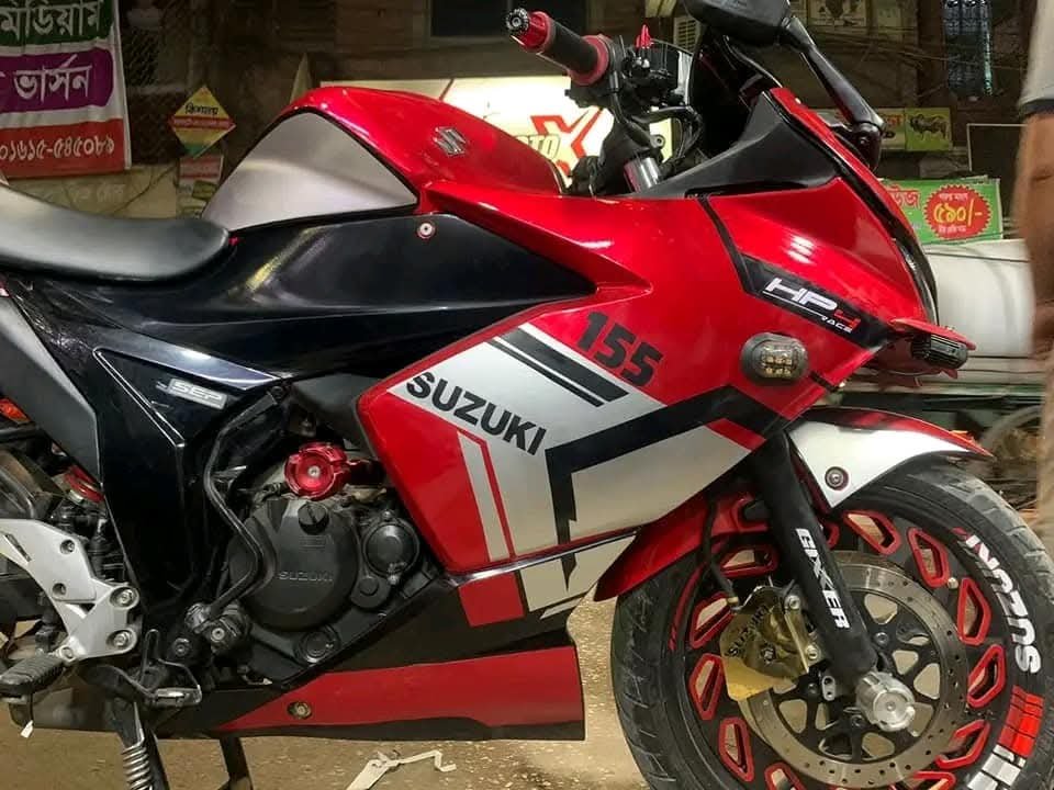 gixxer sf fi red colour premium quality decals sticker set