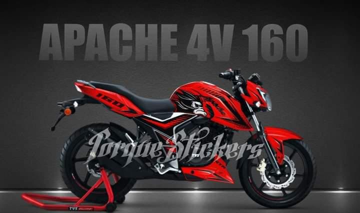 4v red colour super premium quality decals sticker set