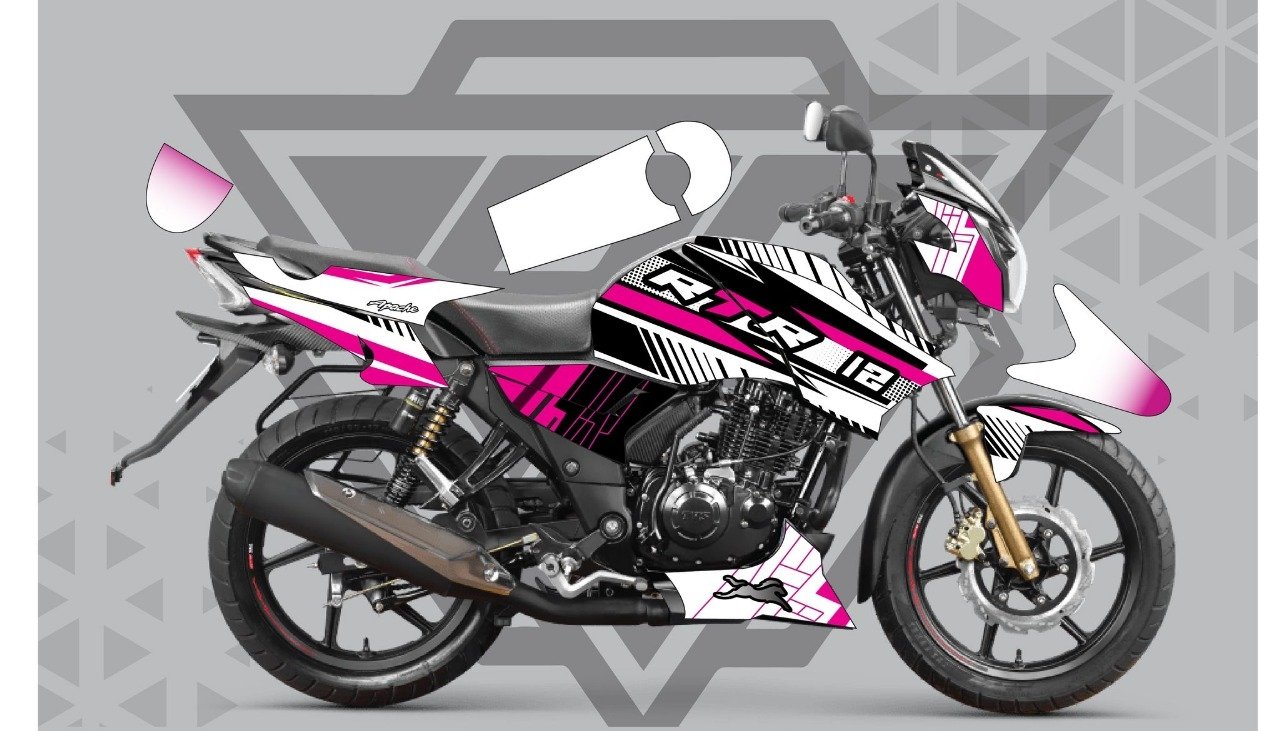 Rtr 2v pink colour premium quality decals sticker set