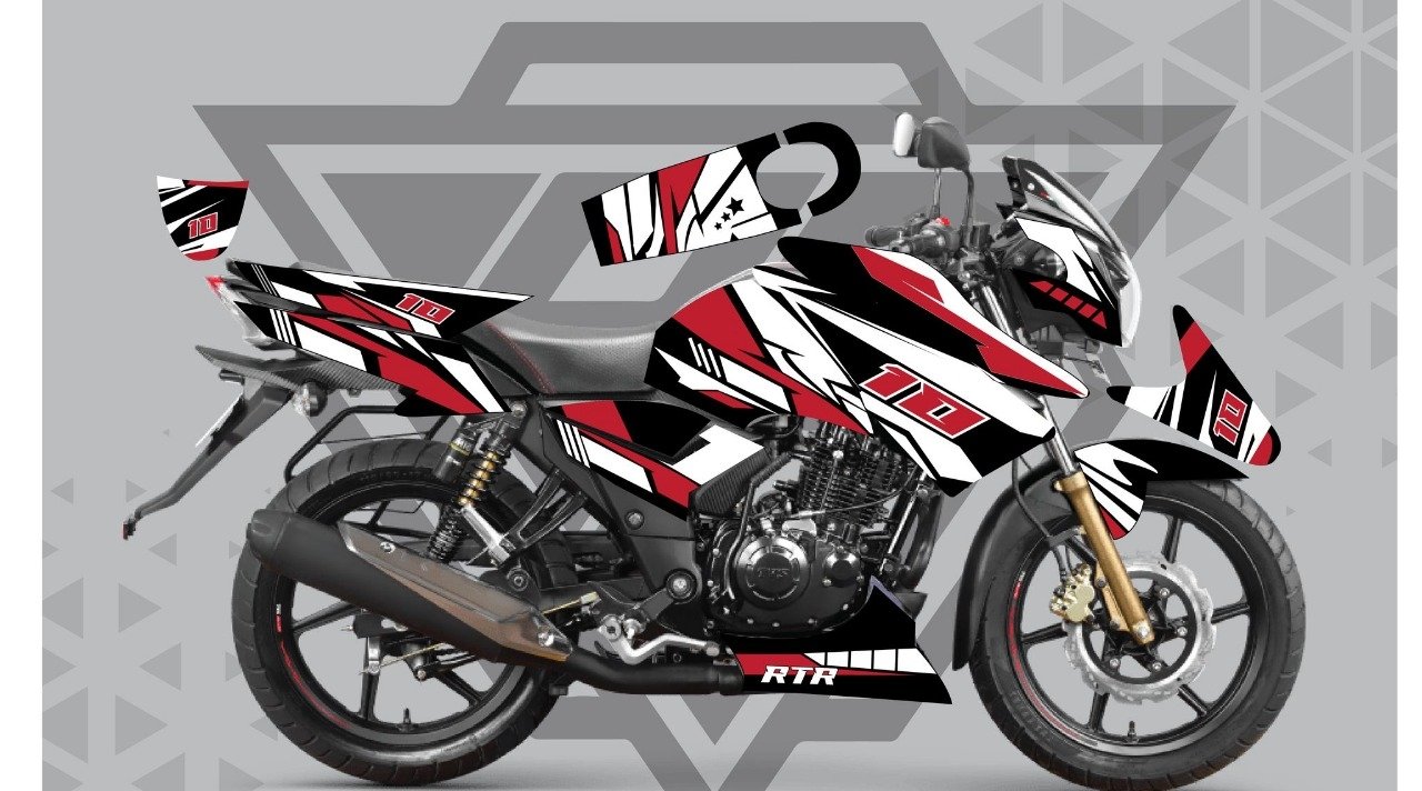 Rtr 2v red and white colour japani edition decals sticker set