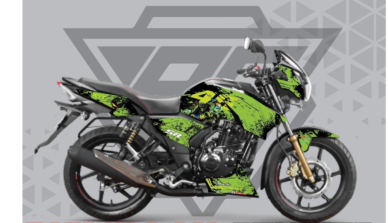 Rtr 2v green colour premium quality decals sticker set