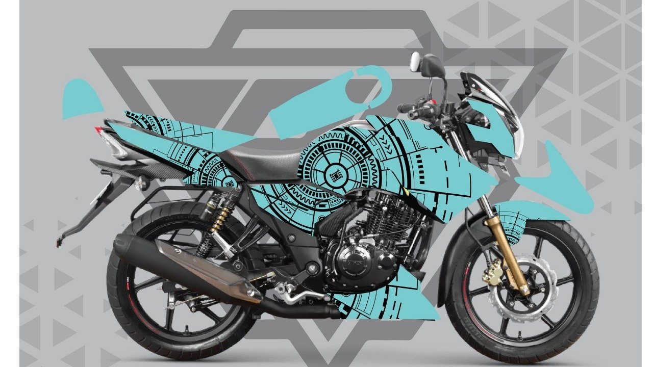 Rtr 2v sky blue colour premium edition decals sticker set